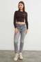 Stretch Fabric Crop Body with Bow Embroidery - 2