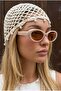 Cat Eye Vintage Model Oval Cream Sunglasses