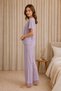 Women's Mink Short Sleeve V-Neck Lez Lace Viscose Pajama Set Embroidered Long Bottom Top 2-Piece Home Wear Sleep Set 94% Viscose 6% Elastane Knitted Fabric Ring Quality Comfortable Stylish Homewear - 4