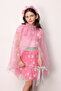 Fuchsia Snowflake Printed Girl's Tulle Skirt - Pauline - 2