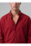 Men's Textured Full-Fit Oversize Shirt Burgundy - 7