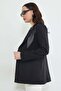 Scarf Detailed Shoulder Padded Blazer Jacket - 4