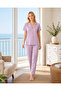 Boydan Buttoned Puan Patterned Short Sleeved Pajama Set 78-115