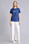 100% Cotton Regular Fit Crew Neck Printed Combed Cotton Short Sleeve Indigo T-Shirt E2792Ax25Sp - 2