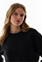 Black Crew Neck Oversized Modal Sweatshirt - 2