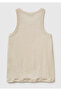 Women's Stone 100% Linen Seamless Regular Fit Crew Neck Sleeveless Undershirt - 2