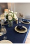 Pearl Velvet Textured Navy Blue Tablecloth (Napkins Not Included) - 2