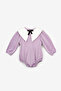 Lilac Collar Detailed Glitter Baby Girl Romper - Bailey