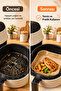 Airfryer Baking Paper 50 Pieces Square Oil-Free Fryer Compatible Non-Stick Disposable Paper - 8