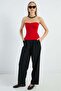 Basic Strapless Collared Blouse - 3