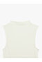 Modal Mixed Slim Fit Sleeveless Mock Neck Blouse - 4