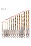 13pcs/lot High Speed Steel HSS Titanium Coated Drill Bit Set 1/4 Hex Shank 1.5-6.5mm Tungsten Car...