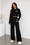 Women's Ribbed Knitwear Set Crop Sweater High Waist Wide Leg Pants 2-Piece Set Casual Stylish Combination - 2