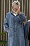 Bengü Tunic Denim Fabric Women's Dark Blue Long Tunic with Button and Pocket Detail and Elastic Sleeves - 2