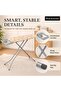 Adjustable Mesh Ironing Board 120 x 38 cm with Removable 100% Cotton Cover, Iron Rest, Foldable Metal Frame, Anti-Slip Feet, Assorted Cover Designs - 7