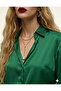 Women's V-Neck Long Sleeve Buttoned Satin Shirt 3140 - 2