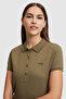 Women's Khaki Polo Collar Basic T-Shirt 50323461-Vr027 - 2
