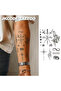Collection of Patterned Herbal Hand Tattoo Stickers: Bat, Letters, Snake, Sun, North Star, Sword,... - 3