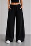 2 Li Black-Gray Women's Baggy Plus Size Sportswear Loose Fit Stretchy Comfortable Fabric Sweatpants - 5