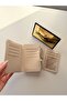 Women's Cream Wallet with Removable Card Holder and Snap Fastener, Multi-Compartment Mini Wallet - 5