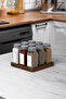 9-Piece Glass Spice Jar Set with Wooden Stand, Labeled Spice Jar with Lid Mh01Slvr09 - 4