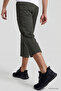 Khaki Lace-Up Standard Fit Active Sports Men's Capri with Zipper Pockets - 83096 - 3