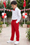 Boy's Milano White Shirt Red Pants Bow Tie Bottom Top Set October 29 Show Outfit - 3