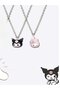 Kuromi and Melody Double Couple Dating Necklace Bijouterie Necklace Black-Pink
