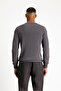 Crew Neck Slim Fit Slim Fit Cotton Knitwear Sweater - 5