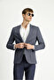 8 Drop Muscle Fit Long Athletic Cut Linen Blended Striped Sports Jacket - 4