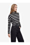 Soft Textured Stand Collar Long Sleeve Striped T-Shirt - 2