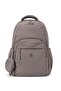 Dp Casual a Quality 5 External Zipper Compartments Ecru Mink Multi-Compartment Water Repellent School Sports Travel Daily Light Fabric Backpack 7-16 - 2