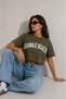 Women's Green Comfortable Fit Hawaiian Printed Crop T-Shirt (95% Cotton) - 5