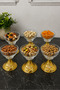 6-Piece Metal Gold Footed Glass Magnolia Catering Snack Bowl - 2