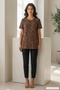 Low-Cut Back Comfortable Viscose Tunic-Leopard - 2