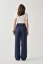 Indigo-Linen Palazzo Pants - 3
