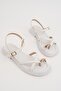 White Black Gold Ring Detailed Casual Sandals
