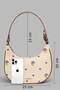 Blue Bloom Bag – Blue Floral Canvas Half Moon Hobo Shoulder Bag - 6