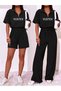 Women's 2-Piece Sweatpants and Shorts Set - Seasonal Comfortable Fit Casual Combination Oversize