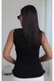 Women's Sleeveless Peplum Blouse with Flounce Detail - 5