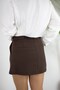 9758 Short Skirt with Hidden Belt Detail - 3