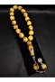 Special Yellow Color Barrel Cut 17-Piece Mascot Model Glass Prayer Beads