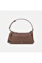 Women's Mink Leather Shoulder Bag with Staple Detail and Charm Accessories