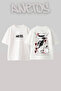 Muzan Kibutsuji Design Back Printed Cotton White Oversize T-Shirt