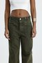 Wide Leg Belt Buttoned Denim Jean Pants - 2