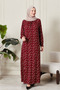 Women's Plus Size Hijab Dress Floral Patterned Long Sleeve Comfortable Fit Casual Stylish Dress - 5