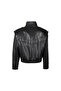 Keinxdesa Black Unisex Oversize Leather Jacket - 4