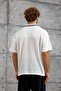 Men's T-Shirt Sonixium Written Polo Collar White Oversize Printed Knitwear - 3