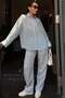Baby Blue Transparent Relax Fit Striped Suit Mg2740 - 3