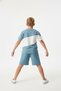 Boy's 2-Piece Shorts Set, Crew Neck Short Sleeve T-Shirt with Garni Detail, Tie-Up Bottoms - 4